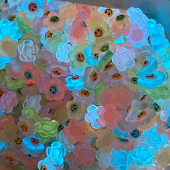50 τμχ Cute Mini New Cute Luminous Sunflower Rhinestones Glitter Nail Art Κοσμήματα Μανικιούρ Διακοσμητικά νυχιών