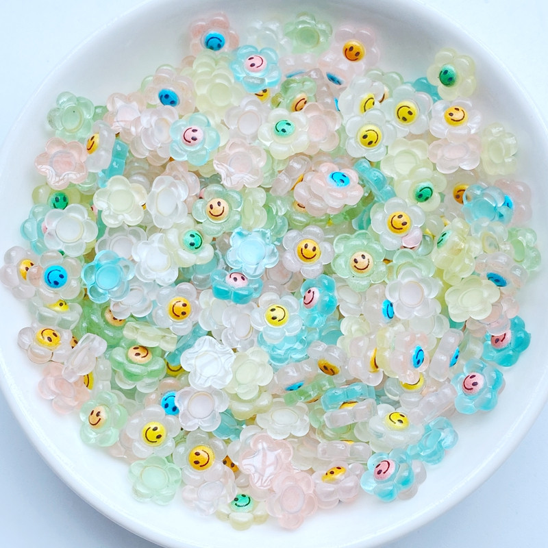 50 τμχ Cute Mini New Cute Luminous Sunflower Rhinestones Glitter Nail Art Κοσμήματα Μανικιούρ Διακοσμητικά νυχιών