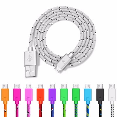 1m najlonski pleteni mikro USB kabel za sinkronizaciju podataka USB kabeli za punjenje za Samsung Huawei Xiaomi Android telefon Brzi punjač USB punjač