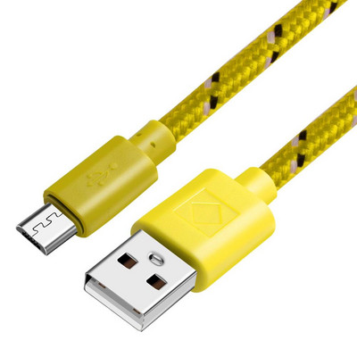Cablu micro USB împletit din nailon de 1 m, sincronizare de date, cabluri de încărcare USB pentru Samsung Huawei Xiaomi, telefon Android, încărcător rapid, încărcător USB