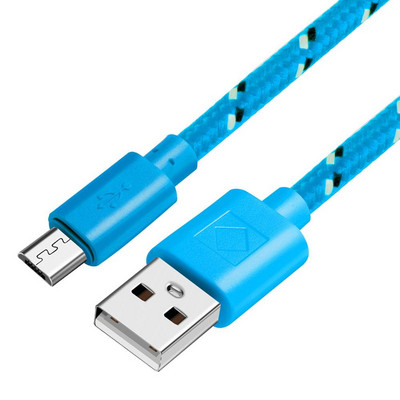 Cablu micro USB împletit din nailon de 1 m, sincronizare de date, cabluri de încărcare USB pentru Samsung Huawei Xiaomi, telefon Android, încărcător rapid, încărcător USB