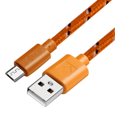 Cablu micro USB împletit din nailon de 1 m, sincronizare de date, cabluri de încărcare USB pentru Samsung Huawei Xiaomi, telefon Android, încărcător rapid, încărcător USB