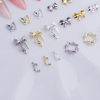 Продажба на едро на японски маникюр диамантена сплав триизмерни нокти диамант малка пеперуда лента аксесоари за нокти