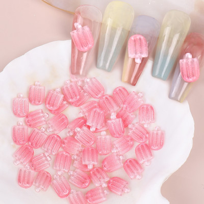 20db Candy Ice Cream Köröm Varázs Alkatrészek Aranyos Rózsaszín Nyalóka Gyanta Ékszer Édes Nyári Kawaii Decor Akril Manikűr Kiegészítők