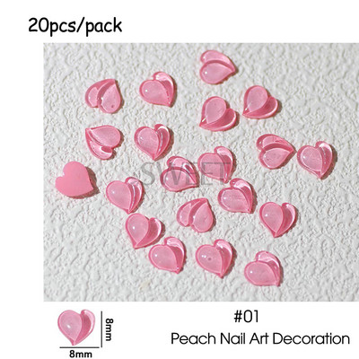 20vnt saldainių ledų nagų pakabukų dalys mielos rožinės spalvos ledinukų dervos papuošalai, saldūs vasariniai Kawaii dekoro akriliniai manikiūro priedai