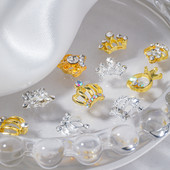 10 vnt. aukso sidabro karūnėlės nagų pakabukai, lydinys prabangus AB Kalnų krištolas, nagų dalys „pasidaryk pats“ nagų dailės dekoravimo priedai, reikmenys