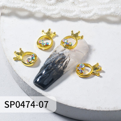 10 vnt. aukso sidabro karūnėlės nagų pakabukai, lydinys prabangus AB Kalnų krištolas, nagų dalys „pasidaryk pats“ nagų dailės dekoravimo priedai, reikmenys