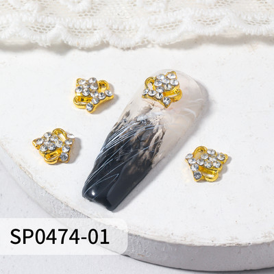 10 vnt. aukso sidabro karūnėlės nagų pakabukai, lydinys prabangus AB Kalnų krištolas, nagų dalys „pasidaryk pats“ nagų dailės dekoravimo priedai, reikmenys