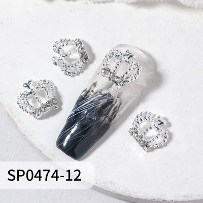 10 vnt. aukso sidabro karūnėlės nagų pakabukai, lydinys prabangus AB Kalnų krištolas, nagų dalys „pasidaryk pats“ nagų dailės dekoravimo priedai, reikmenys