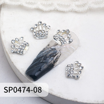 10 vnt. aukso sidabro karūnėlės nagų pakabukai, lydinys prabangus AB Kalnų krištolas, nagų dalys „pasidaryk pats“ nagų dailės dekoravimo priedai, reikmenys