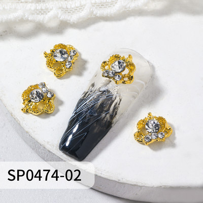 10 vnt. aukso sidabro karūnėlės nagų pakabukai, lydinys prabangus AB Kalnų krištolas, nagų dalys „pasidaryk pats“ nagų dailės dekoravimo priedai, reikmenys