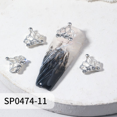 10 vnt. aukso sidabro karūnėlės nagų pakabukai, lydinys prabangus AB Kalnų krištolas, nagų dalys „pasidaryk pats“ nagų dailės dekoravimo priedai, reikmenys