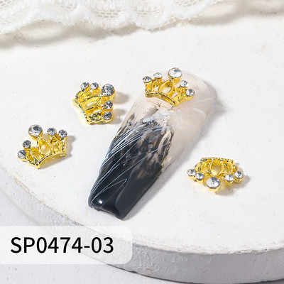 10 vnt. aukso sidabro karūnėlės nagų pakabukai, lydinys prabangus AB Kalnų krištolas, nagų dalys „pasidaryk pats“ nagų dailės dekoravimo priedai, reikmenys