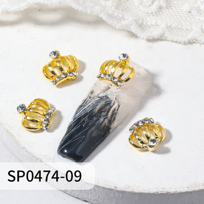 10 vnt. aukso sidabro karūnėlės nagų pakabukai, lydinys prabangus AB Kalnų krištolas, nagų dalys „pasidaryk pats“ nagų dailės dekoravimo priedai, reikmenys