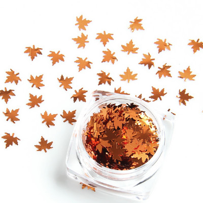 1 kutija Holografski javorovi listovi Nail Art Šljokice Narančasto Zlatno Crveni Tanki svjetlucavi Paillette listići Jesenska manikura Ukrasi za nokte