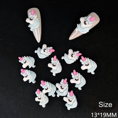 10 tk Vaigust lehma küünekunsti võlu 3D armsad loomad ükssarvik lehm küünekaunistus Kawaii DIY küünekunsti kaunistus 11x13MM