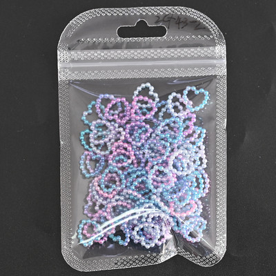 100 vnt. / Maišelis Korėjos tuščiaviduris širdies perlas, nagų dailės pakabukai 11 mm papuošalų lipdukai perlai Dekoracijos Graduuota spalva nagams Dizainas A604