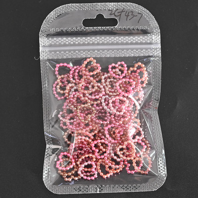 100 vnt. / Maišelis Korėjos tuščiaviduris širdies perlas, nagų dailės pakabukai 11 mm papuošalų lipdukai perlai Dekoracijos Graduuota spalva nagams Dizainas A604