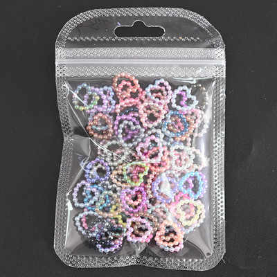 100 vnt. / Maišelis Korėjos tuščiaviduris širdies perlas, nagų dailės pakabukai 11 mm papuošalų lipdukai perlai Dekoracijos Graduuota spalva nagams Dizainas A604