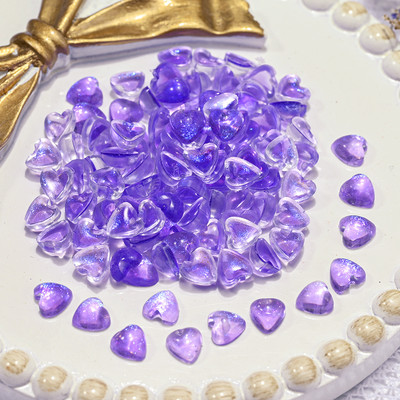 100 vnt. / Maišelis Korėjos tuščiaviduris širdies perlas, nagų dailės pakabukai 11 mm papuošalų lipdukai perlai Dekoracijos Graduuota spalva nagams Dizainas A604