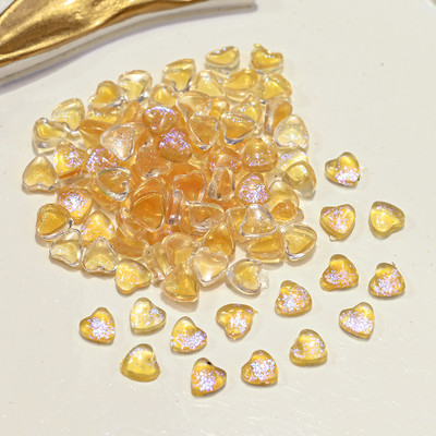 100 vnt. / Maišelis Korėjos tuščiaviduris širdies perlas, nagų dailės pakabukai 11 mm papuošalų lipdukai perlai Dekoracijos Graduuota spalva nagams Dizainas A604