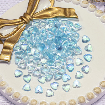 100 vnt. / Maišelis Korėjos tuščiaviduris širdies perlas, nagų dailės pakabukai 11 mm papuošalų lipdukai perlai Dekoracijos Graduuota spalva nagams Dizainas A604