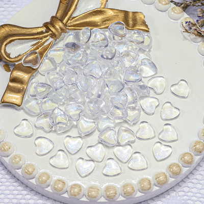 100 vnt. / Maišelis Korėjos tuščiaviduris širdies perlas, nagų dailės pakabukai 11 mm papuošalų lipdukai perlai Dekoracijos Graduuota spalva nagams Dizainas A604