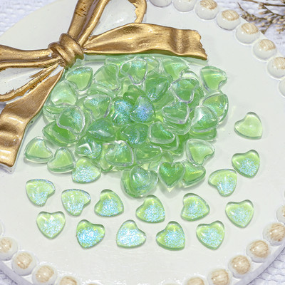 100 vnt. / Maišelis Korėjos tuščiaviduris širdies perlas, nagų dailės pakabukai 11 mm papuošalų lipdukai perlai Dekoracijos Graduuota spalva nagams Dizainas A604