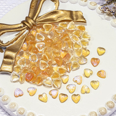 100 vnt. / Maišelis Korėjos tuščiaviduris širdies perlas, nagų dailės pakabukai 11 mm papuošalų lipdukai perlai Dekoracijos Graduuota spalva nagams Dizainas A604