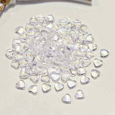 100 vnt. / Maišelis Korėjos tuščiaviduris širdies perlas, nagų dailės pakabukai 11 mm papuošalų lipdukai perlai Dekoracijos Graduuota spalva nagams Dizainas A604