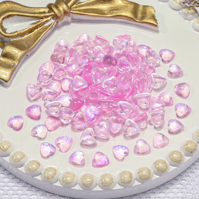 100 vnt. / Maišelis Korėjos tuščiaviduris širdies perlas, nagų dailės pakabukai 11 mm papuošalų lipdukai perlai Dekoracijos Graduuota spalva nagams Dizainas A604