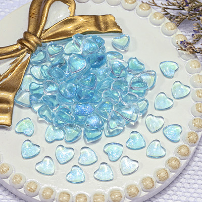 100 vnt. / Maišelis Korėjos tuščiaviduris širdies perlas, nagų dailės pakabukai 11 mm papuošalų lipdukai perlai Dekoracijos Graduuota spalva nagams Dizainas A604