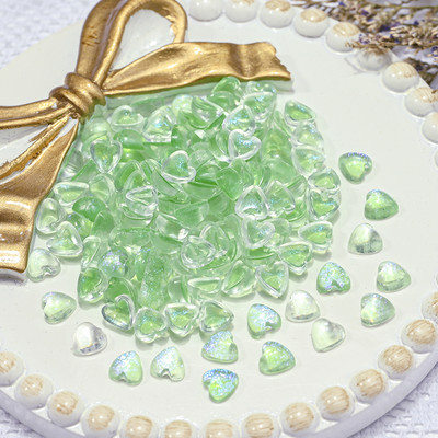 100 vnt. / Maišelis Korėjos tuščiaviduris širdies perlas, nagų dailės pakabukai 11 mm papuošalų lipdukai perlai Dekoracijos Graduuota spalva nagams Dizainas A604