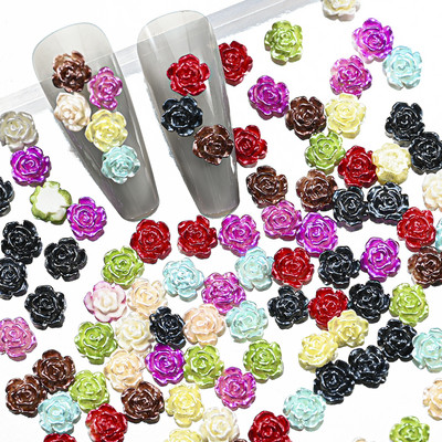 100 vnt. / Maišelis Korėjos tuščiaviduris širdies perlas, nagų dailės pakabukai 11 mm papuošalų lipdukai perlai Dekoracijos Graduuota spalva nagams Dizainas A604