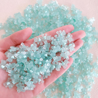 60 vnt. Skaidri želė Meilė Heart Bear Nagų pakabukai Kawaii Priedai 3D akriliniai nagai Dailės dekoravimo reikmenys Manikiūro medžiagos