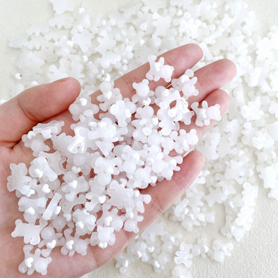 60 vnt. Skaidri želė Meilė Heart Bear Nagų pakabukai Kawaii Priedai 3D akriliniai nagai Dailės dekoravimo reikmenys Manikiūro medžiagos