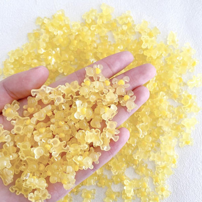 60 vnt. Skaidri želė Meilė Heart Bear Nagų pakabukai Kawaii Priedai 3D akriliniai nagai Dailės dekoravimo reikmenys Manikiūro medžiagos