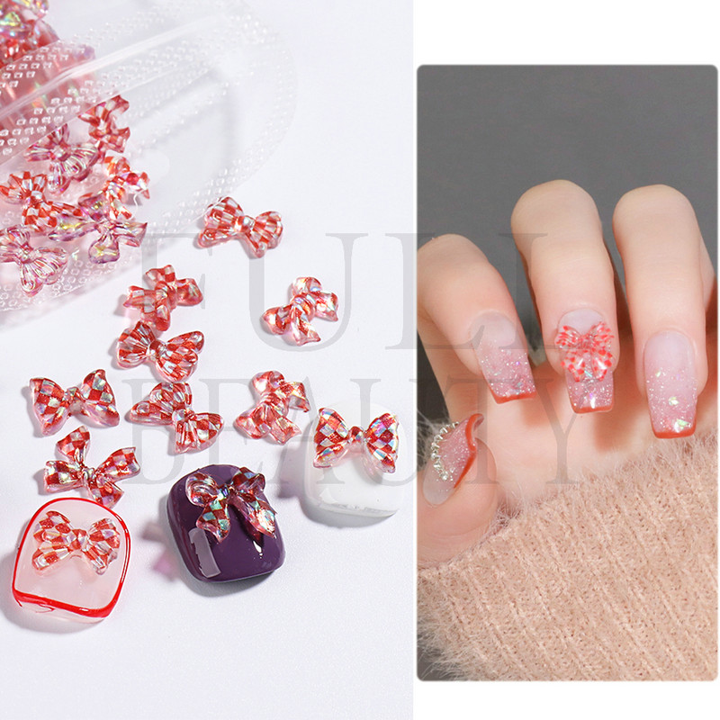 Aurora Ribbon Lankai Nagų Dalys 3D Derva Dekoracija Crystal Bear Nagų Pakabukai Akrilo Priedai Kalnų krištolas Manikiūrui GLGZDJ