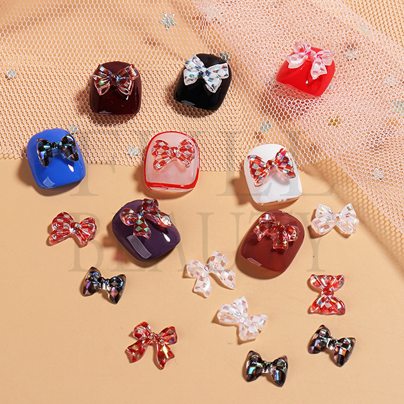 Aurora Ribbon Lankai Nagų Dalys 3D Derva Dekoracija Crystal Bear Nagų Pakabukai Akrilo Priedai Kalnų krištolas Manikiūrui GLGZDJ