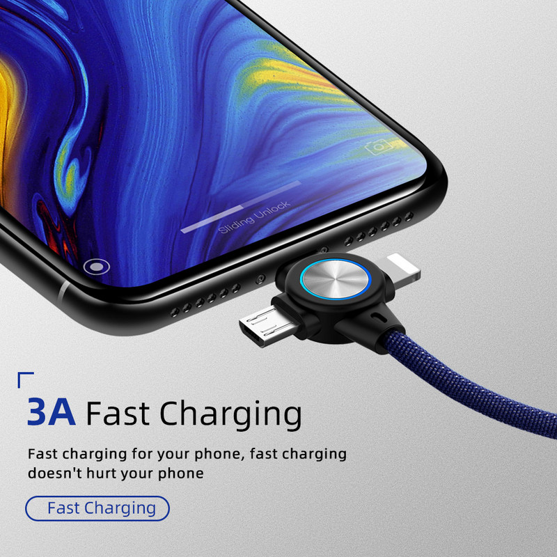 3-ühes USB-kaabel mobiiltelefoni jaoks Mikro-USB-tüüpi C 8-kontaktiline laadijakaabel iPhone 13 12 XS laadimiskaabel Mikro-USB-laadija juhe