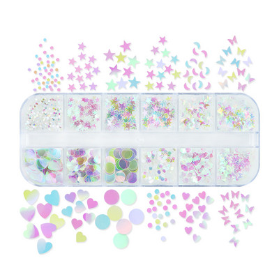 Paiete romb cu sclipici holografice pentru design de unghii, fulgi de paletă în formă de diamant, accesorii pentru decorațiuni pentru unghii