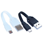 Două bucăți Micro USB Cablu scurt de 10 cm Cablu de date și de încărcare TPE plat moale pentru încărcare sincronizată