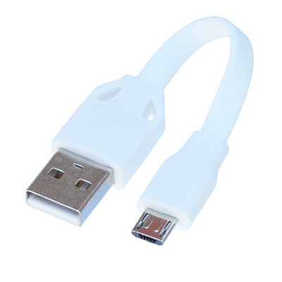 Două bucăți Micro USB Cablu scurt de 10 cm Cablu de date și de încărcare TPE plat moale pentru încărcare sincronizată