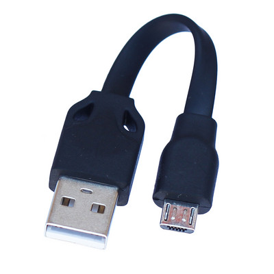 Două bucăți Micro USB Cablu scurt de 10 cm Cablu de date și de încărcare TPE plat moale pentru încărcare sincronizată