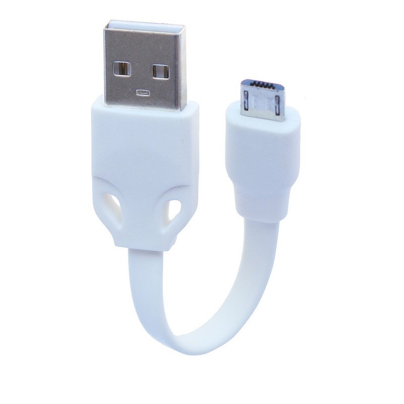 Două bucăți Micro USB Cablu scurt de 10 cm Cablu de date și de încărcare TPE plat moale pentru încărcare sincronizată