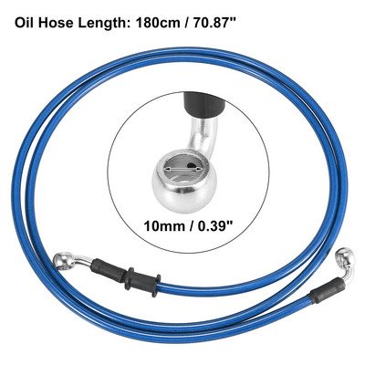 Motoforti Universal 40cm Motocicletă Frână Ambreiaj Ulei Furtun Furtun Linie Albastru Hidraulic Armat Furtun împletit din oțel inoxidabil