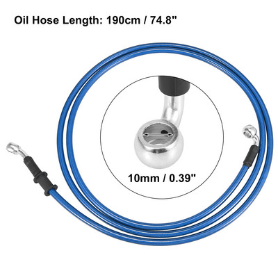 Motoforti Universal 40cm Motocicletă Frână Ambreiaj Ulei Furtun Furtun Linie Albastru Hidraulic Armat Furtun împletit din oțel inoxidabil