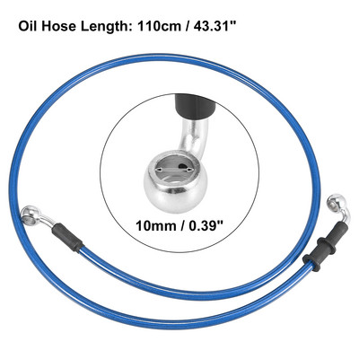 Motoforti Universal 40cm Motocicletă Frână Ambreiaj Ulei Furtun Furtun Linie Albastru Hidraulic Armat Furtun împletit din oțel inoxidabil