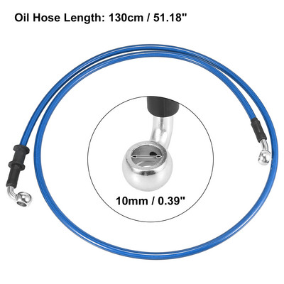 Motoforti Universal 40cm Motocicletă Frână Ambreiaj Ulei Furtun Furtun Linie Albastru Hidraulic Armat Furtun împletit din oțel inoxidabil