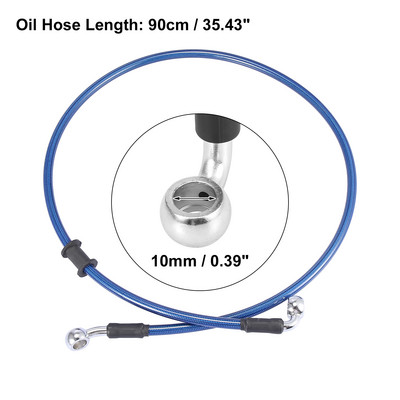 Motoforti Universal 40cm Motocicletă Frână Ambreiaj Ulei Furtun Furtun Linie Albastru Hidraulic Armat Furtun împletit din oțel inoxidabil